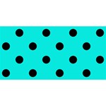 Polka Dots - Black on Bright Turquoise YOU ARE INVITED 3D Greeting Card (8x4)
