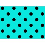Polka Dots - Black on Bright Turquoise Birthday Cake 3D Greeting Card (7x5)