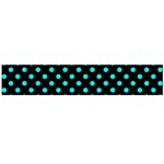 Polka Dots - Bright Turquoise on Black Flano Scarf (Large)