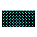 Polka Dots - Bright Turquoise on Black Satin Wrap