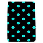 Polka Dots - Bright Turquoise on Black Removable Flap Cover (S)
