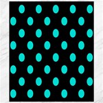 Polka Dots - Bright Turquoise on Black Canvas 20  x 24 