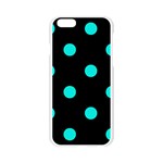 Polka Dots - Bright Turquoise on Black Apple iPhone 6/6S Silicone Case (Transparent)