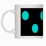 Polka Dots - Bright Turquoise on Black Black Mug