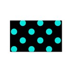 Polka Dots - Bright Turquoise on Black Sticker Rectangular (10 pack)