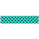 Polka Dots - Black on Turquoise Flano Scarf (Small)