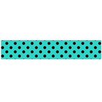 Polka Dots - Black on Turquoise Flano Scarf (Large)