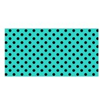 Polka Dots - Black on Turquoise Satin Shawl