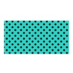 Polka Dots - Black on Turquoise Satin Wrap