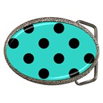 Polka Dots - Black on Turquoise Belt Buckle