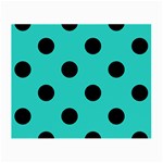Polka Dots - Black on Turquoise Small Glasses Cloth (2 Sides)