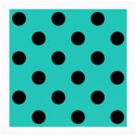 Polka Dots - Black on Turquoise Medium Glasses Cloth