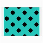 Polka Dots - Black on Turquoise Large Glasses Cloth (2 Sides)