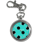 Polka Dots - Black on Turquoise Key Chain Watch