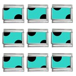 Polka Dots - Black on Turquoise 9mm Italian Charm (9 pack)