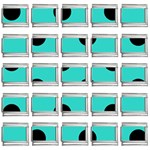 Polka Dots - Black on Turquoise 9mm Italian Charm (25 pack)