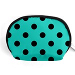 Polka Dots - Black on Turquoise Accessory Pouch (Medium)