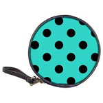 Polka Dots - Black on Turquoise Classic 20-CD Wallet