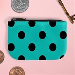 Polka Dots - Black on Turquoise Mini Coin Purse