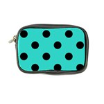 Polka Dots - Black on Turquoise Coin Purse