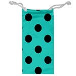 Polka Dots - Black on Turquoise Jewelry Bag