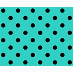 Polka Dots - Black on Turquoise Collage 8  x 10 
