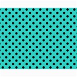 Polka Dots - Black on Turquoise Collage 11  x 14 