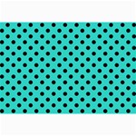 Polka Dots - Black on Turquoise Collage 12  x 18 