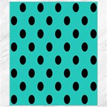Polka Dots - Black on Turquoise Canvas 8  x 10 