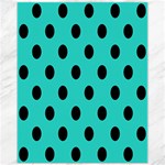 Polka Dots - Black on Turquoise Canvas 11  x 14 