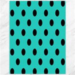 Polka Dots - Black on Turquoise Canvas 12  x 16 