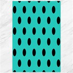 Polka Dots - Black on Turquoise Canvas 12  x 18 