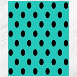 Polka Dots - Black on Turquoise Canvas 16  x 20 