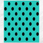 Polka Dots - Black on Turquoise Canvas 20  x 24 