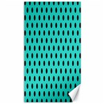 Polka Dots - Black on Turquoise Canvas 40  x 72 