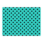 Polka Dots - Black on Turquoise Double Sided Flano Blanket (Mini)