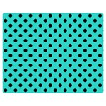 Polka Dots - Black on Turquoise Double Sided Flano Blanket (Medium)