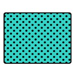 Polka Dots - Black on Turquoise Double Sided Fleece Blanket (Small) (Two Sides)