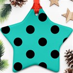 Polka Dots - Black on Turquoise Star Ornament (Two Sides)