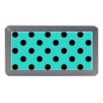 Polka Dots - Black on Turquoise Memory Card Reader (Mini)