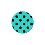 Polka Dots - Black on Turquoise Golf Ball Marker (10 pack)