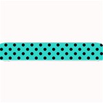 Polka Dots - Black on Turquoise Small Bar Mat