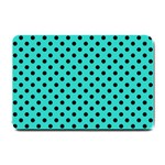 Polka Dots - Black on Turquoise Small Doormat