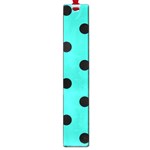 Polka Dots - Black on Turquoise Large Book Mark