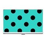 Polka Dots - Black on Turquoise Business Card Holder