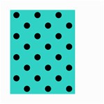 Polka Dots - Black on Turquoise Small Garden Flag (Two Sides)