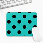 Polka Dots - Black on Turquoise Small Mousepad