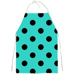 Polka Dots - Black on Turquoise Full Print Apron