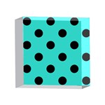 Polka Dots - Black on Turquoise 4 x 4  Acrylic Photo Block