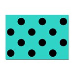 Polka Dots - Black on Turquoise Sticker A4 (100 pack)